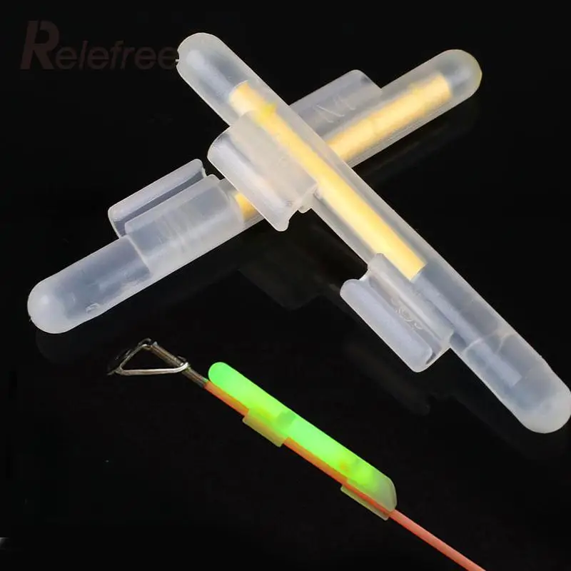 Relefree 2 Pcs Clip On Stick Fishing Fluorescent Lightstick Light Night