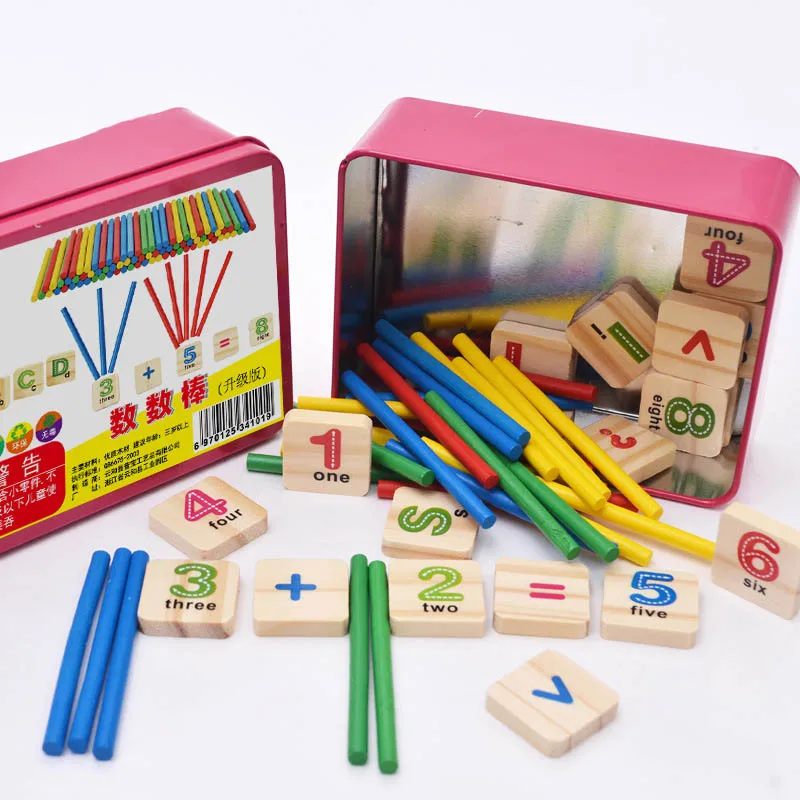 Детские деревянные цифры Математика Раннее Обучение счеты образовательные игрушки детские математические игрушки
