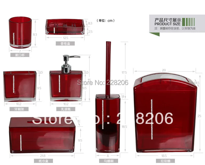 Diamond Acrylic Bathroom Set 7 Piece Supplies Five Diamond Acrylic Bathroom Set 7 Piece Supplies Five Colors Bath In Accessories Sets From Home Garden On