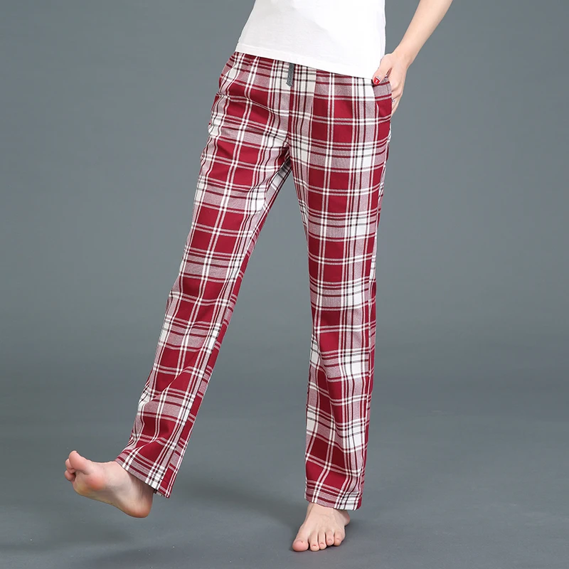 Летние сексуальные красные клетчатые хлопковые женские штаны для отдыха, плюс размер, женские пижамы для сна - Цвет: PP