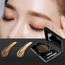 Профессиональная двойная цветная натуральная воздушная подушка, крем-краска для бровей, пудра для бровей, уплотнение бровей, водостойкая, долговечная, легко носить тушь для ресниц