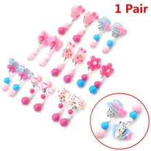 1 пара, корейский стиль, креативные Мультяшные животные, милые детские клипсы для ушей, для девочек, заколки для волос, кошечка, ушные клипсы, Детская клипса, серьги для девочек