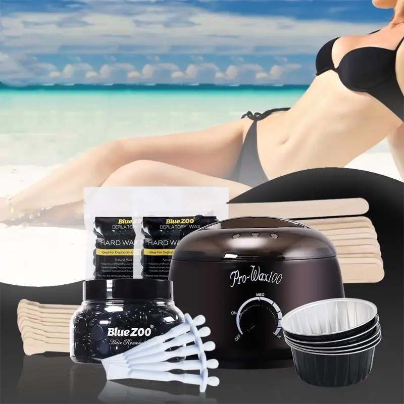 

7 In 1 Hair Removal Epilator Pellet Warmer Kit Professional Electric Depilatory Hard Wax Beans Heater Melting Paraffin Machine