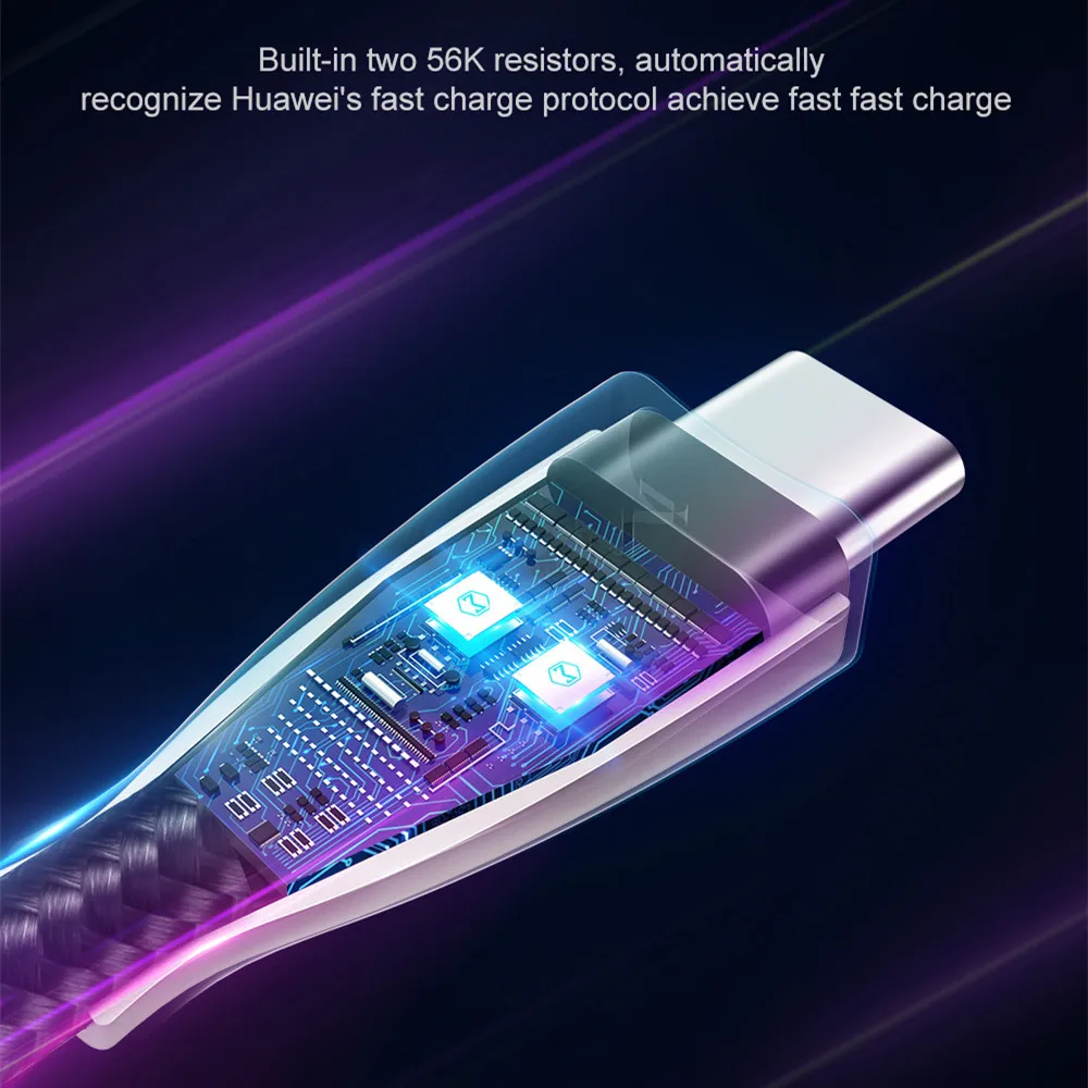 Светодиодный кабель MCDODO 5A Type C для Samsung S10 S9 S8 Plus быстрая зарядка USB зарядное
