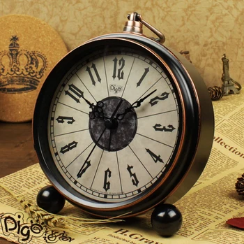 

Retro European Alarm Clock Snooze Digital Desktop Clock Table Clocks Metal Case Table Clock Simple Bedside Soonze Bell Reloj