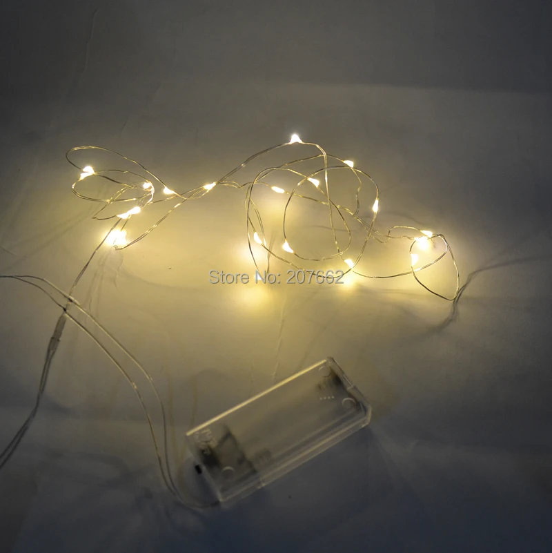 5 шт./лот 2 м/3 м АА на батарейках LED серебряный цвет медная проволока СВЕТОДИОДНАЯ
