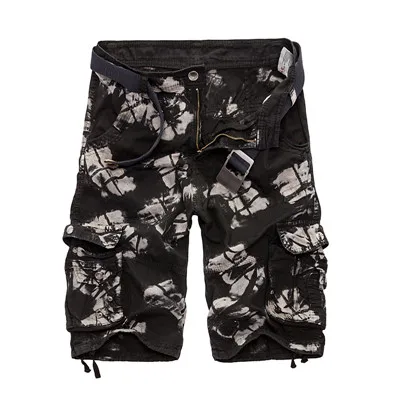Kaufen Mens Military Cargo Shorts 2020 Neue Marke Neue Armee Camouflage Shorts Männer Baumwolle Lose Arbeit Beiläufige Kurze Hosen Keine Gürtel
