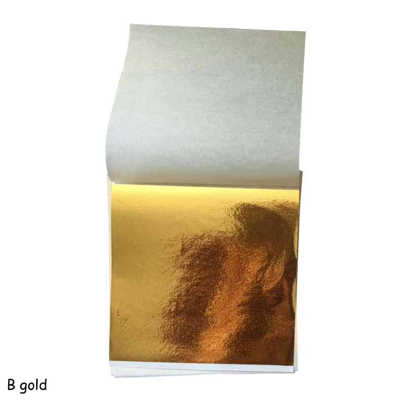 100 шт 9x9 см художественное ремесло имитация золотой серебряный медный бумага из фольги Лист Листья листы золочение DIY Ремесло Декор дизайн бумаги