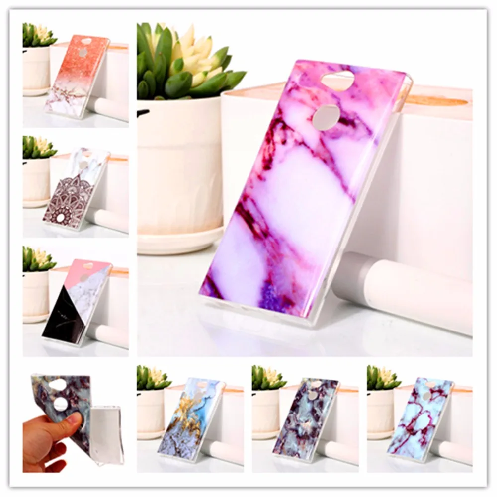 Мраморный чехол из ТПУ для Sony Xperia XA2 XZ2 L1 L2 Ультратонкий силиконовый телефона XA1 Plus