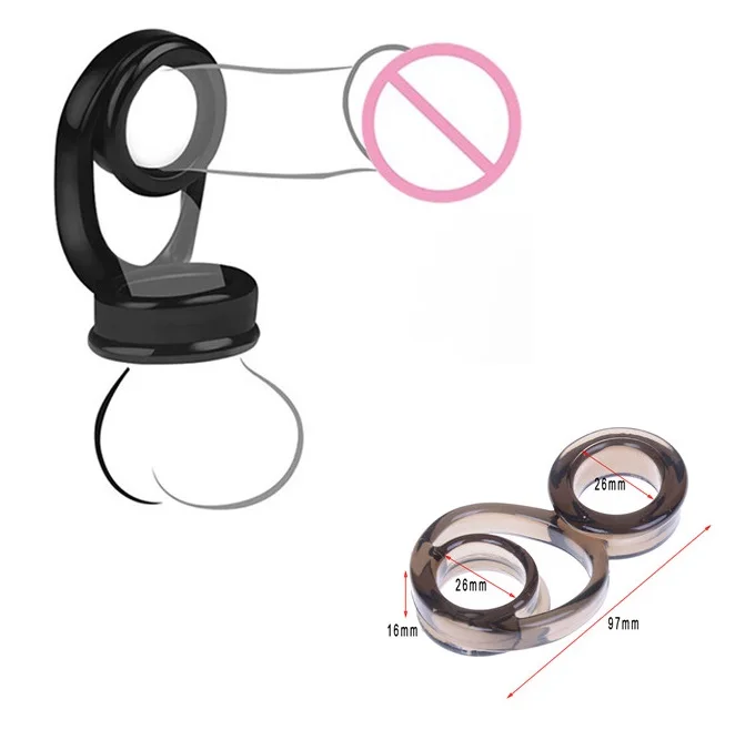 HWetR Delay Ejaculation Cock Ring Soft Dildo Scrotal Bound Penis Scrotum Binding Chastity Lock Ring Body Jewelry