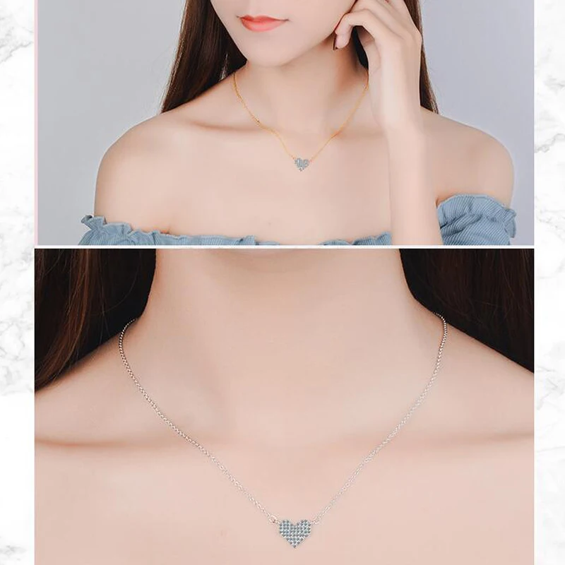 heart cubic zirconia necklaces jewelry (6)