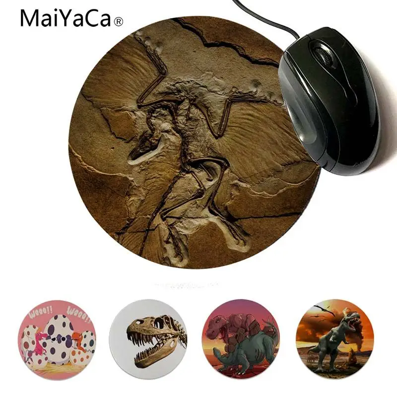 

MaiYaCa Non Slip PC Dinosaur Fossil Scary Woo Dinosaur Egg Rubber Pad to Mouse Game Round mouse pad 22x22cm 20x20cm