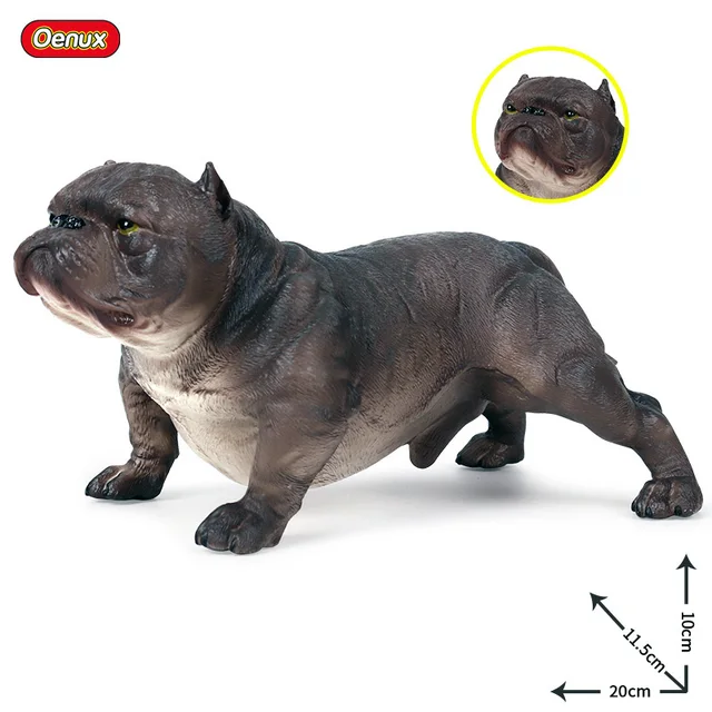 Oenux 20x11.5x10cm Big Size Classic American Bully Dog Action Figures