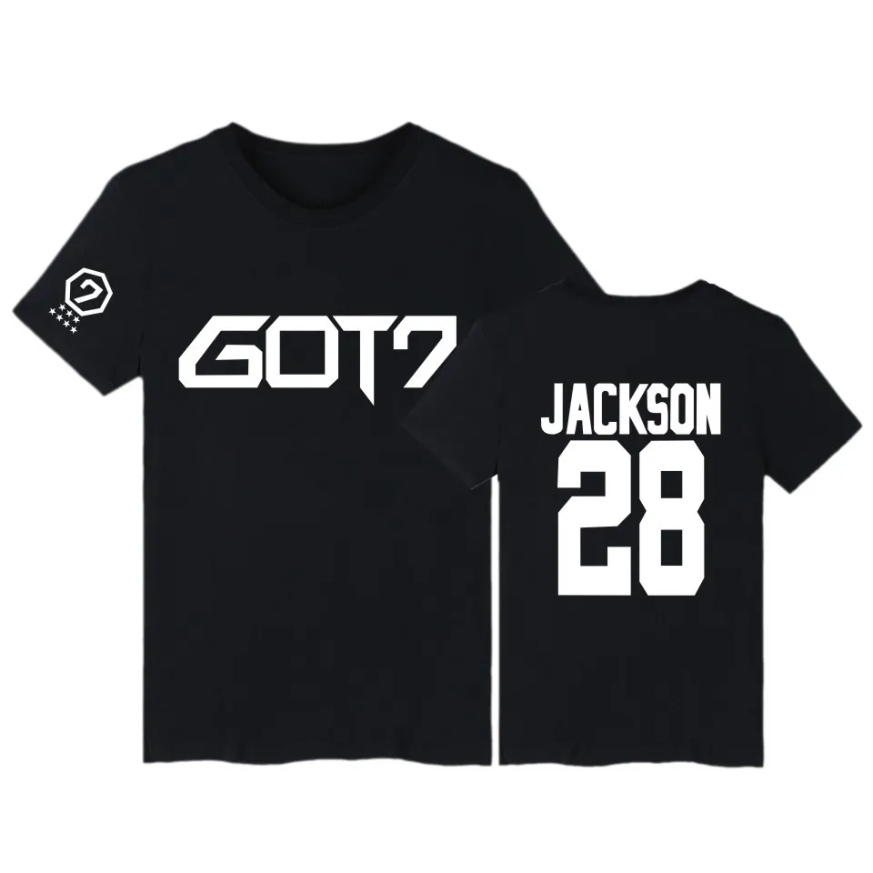 

Hip Hop Unisex T-Shirt Men & Women Tees Kpop Fashion GOT 7 Offical Fans Uniform T Shirt Harajuku Brand Clothing Black & White