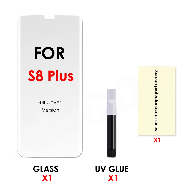 Ультрафиолетовый жидкий клей-экран протектор для samsung s10 s10-5G полная клейкая стеклянная пленка для Galaxy s8 S9 Plus Note 8 9 закаленное стекло - Цвет: s8 plus