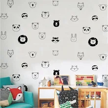 Голова льва голова тигра голова медведя голова лисы ПВХ Наклейка на стену виниловая детская комната Домашний декор наклейка s Настенная Наклейка