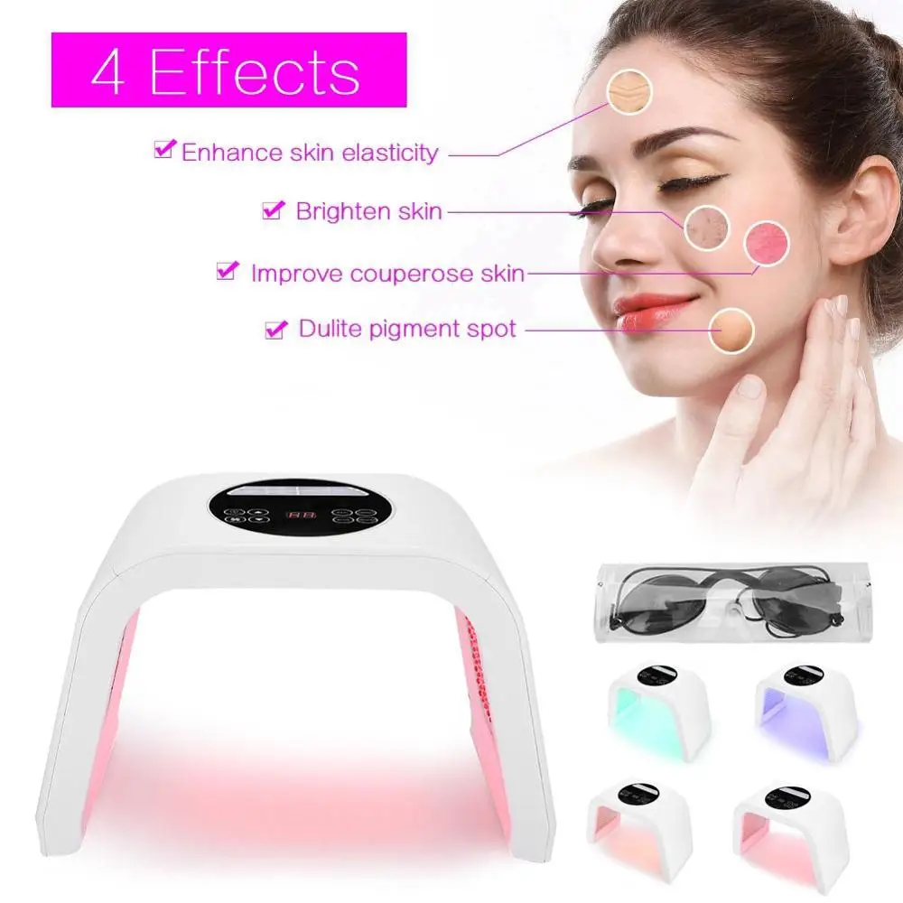 

4 Colors Professional Photon PDT Led Light Facial Mask Machine Acne Treatment Face Whitening Skin Rejuvenation Light Therapy