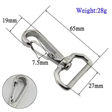 5pcs 65mm Stainless Steel Square Ring Swivel Quick Hook Swivel-Eye Bolt Spring Snap Hooks Hiking Camping Carabiner Pet Chains