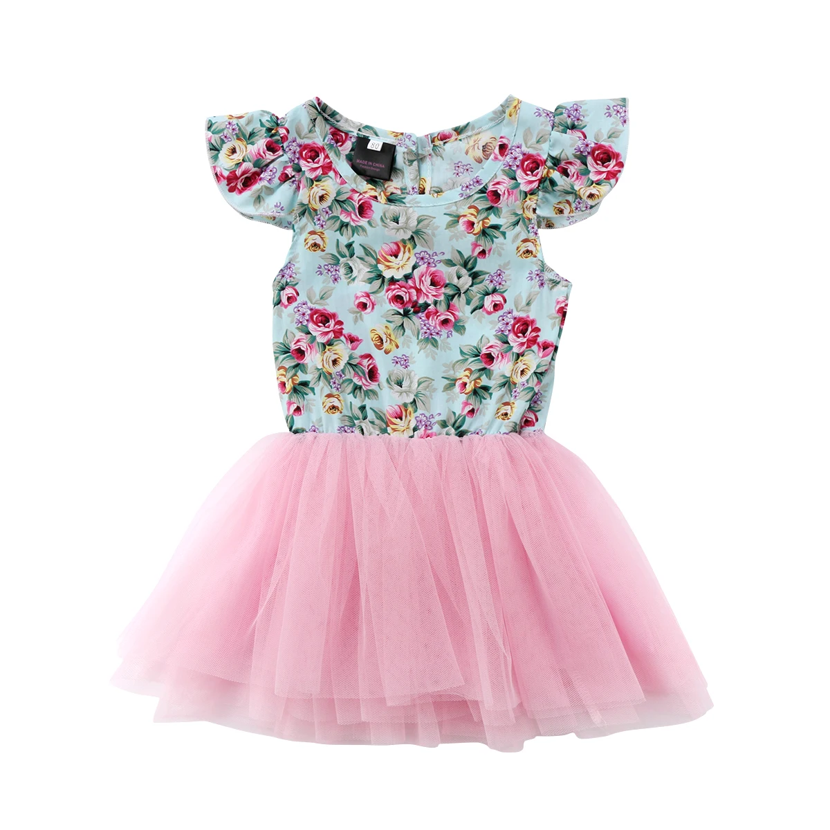 

2018 Casual Kids Toddler Baby Girl Sleeveless Floral Dress Lace Tulle Party Wedding Dress Size 1-5T