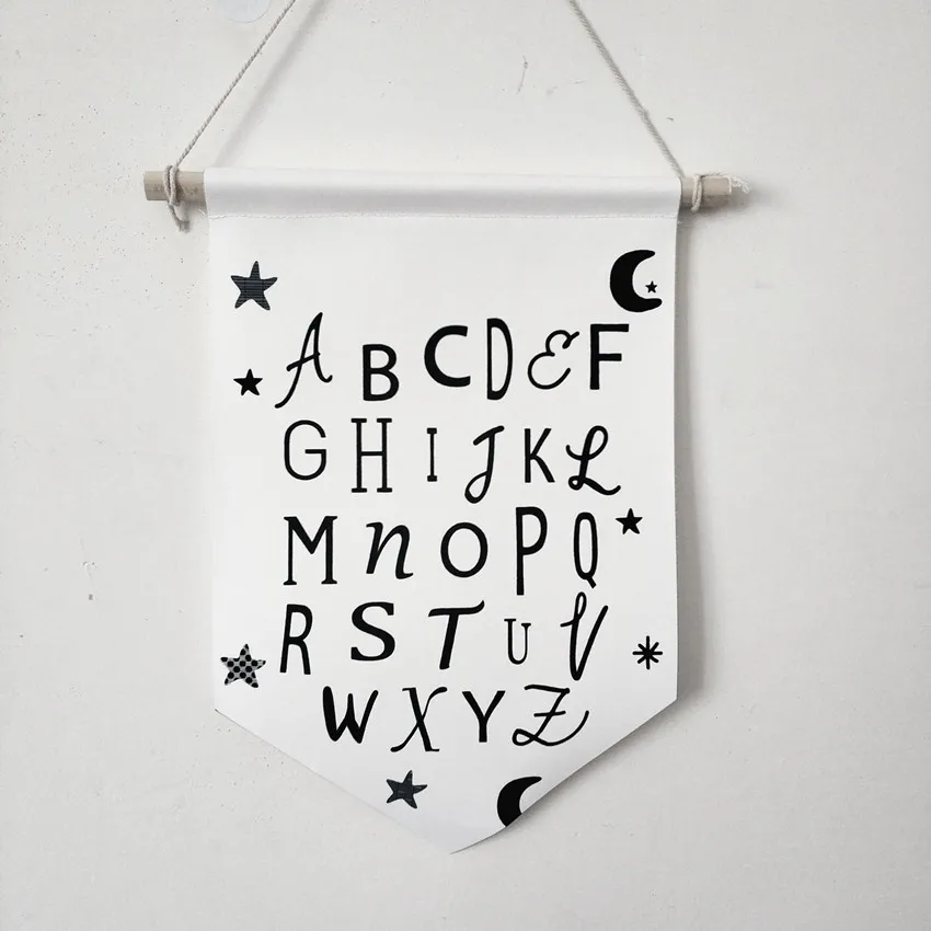 Холст для живописи с АБВ алфавитом Детская Wall Art Плакаты картинки детей принтом