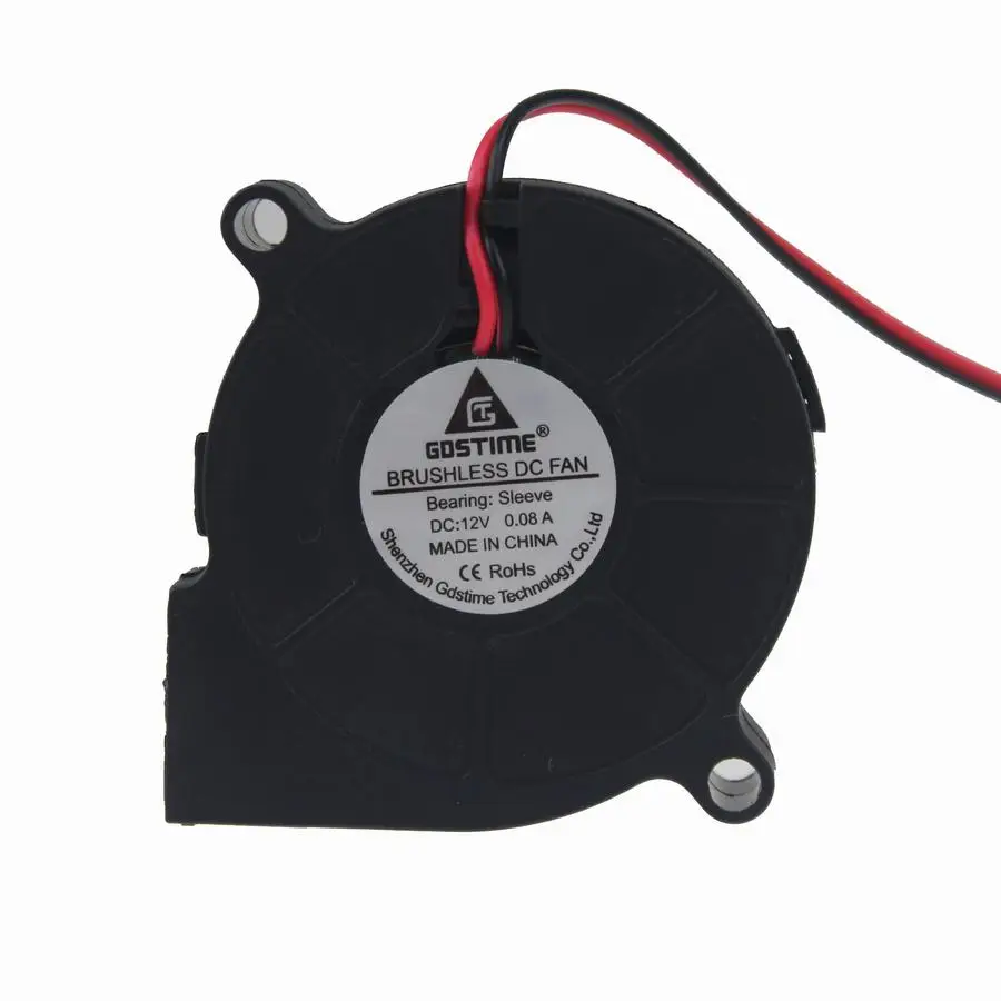 Gdstime 5 pcs 5cm DC 12V 2 Pin 50mm Blower Fan 12 Volt PC Case Computer