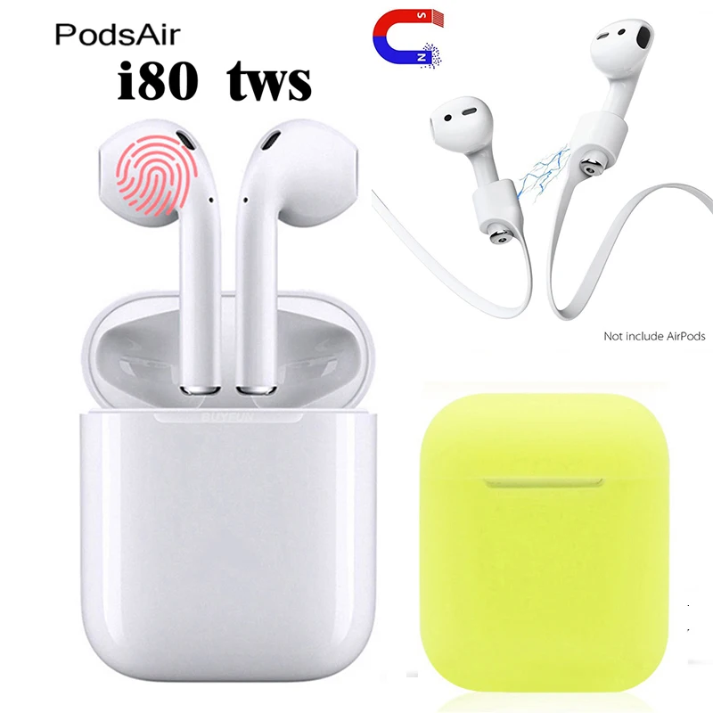 

PodsAir i80 tws wireless Bluetooth Bluetooth 5.0 touch headset subwoofer pk 0-0-12 w1 chip 1:1 4k mi iqos free shipping