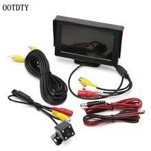 OOTDTY 2 In1 Auto di Parcheggio 4.3 “TFT LCD Display A Colori Retrovisore Monitor + 4 Luci A LED Impermeabile Telecamera per la Retromarcia monitor di Sistema
