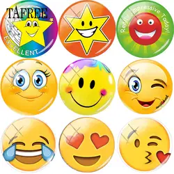 TAFREE милые emoji emoticons изображения 25 мм DIY стеклянный кабошонный купол фотографии для брелок ожерелья Аксессуары