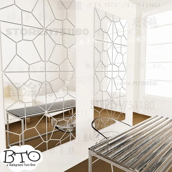 

Hot selling crystal shape abstract 3d mirror wall stickers bedroom living room sofa wall decal interior hair salon decor R238