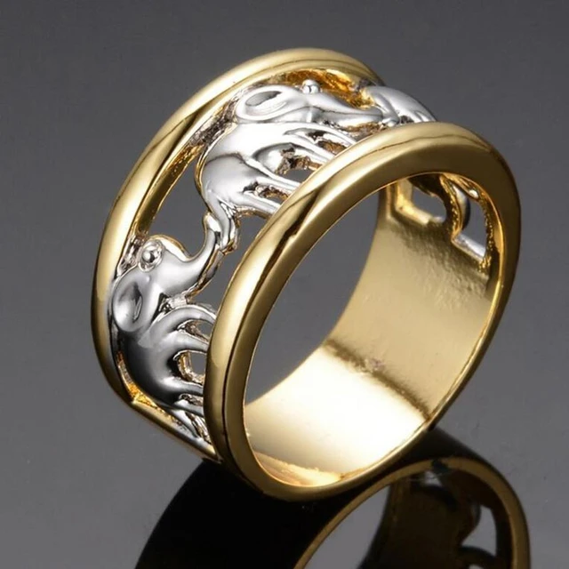 Adorable Elephant Shaped Animal Wrap Ring in Shiny Gold | Sizes 7 to 9 –  DOTOLY