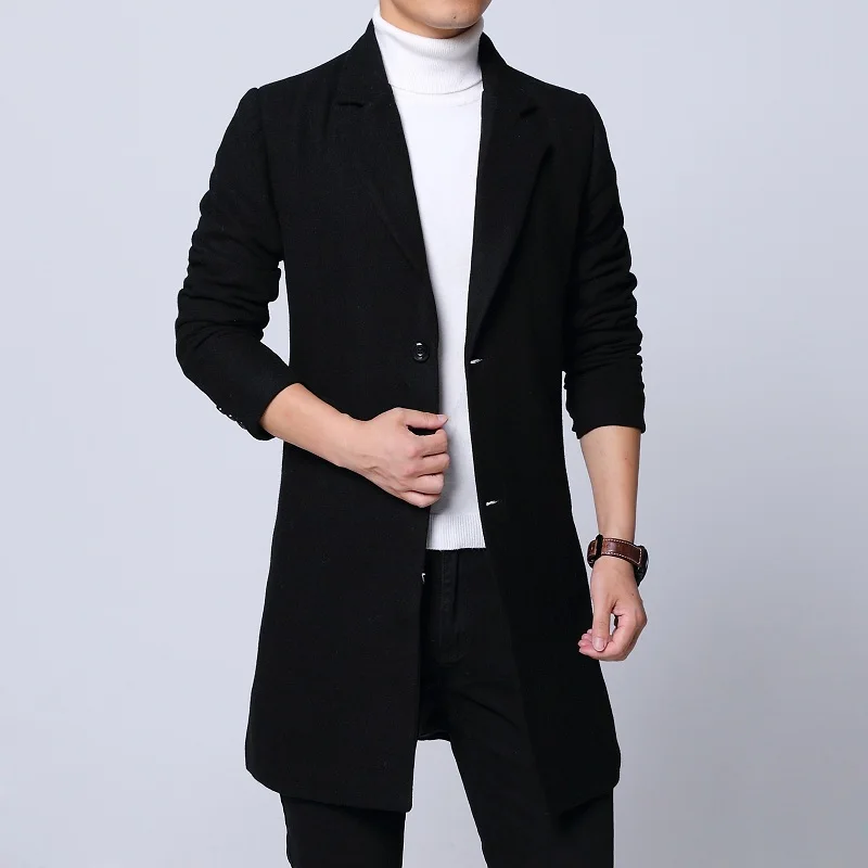 2018 winter Mens fashion Classic business trench Coat men