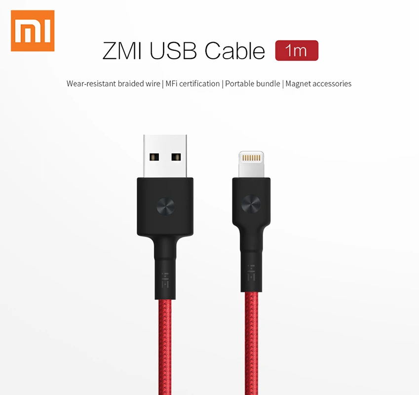 Xiaomi оригинальный ZMI USB кабель 1 м для iPhone X 10 8 Plus 7 6 MFi Сертификация магнитные