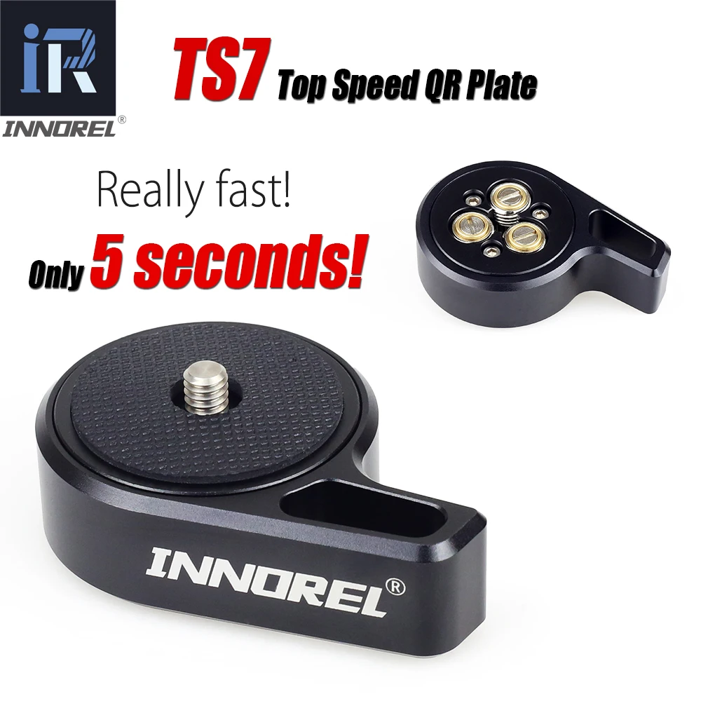 

INNOREL TS7 Quick Release One Gift 1/4"-3/8" Screw Top Speed Change for Tripod Head DSLR Stabilizer Slider Jib