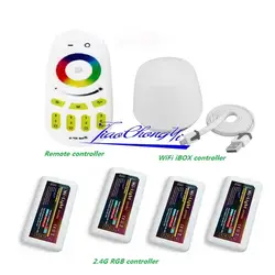 2,4 г Ми свет RF Remote + 4-контроллер зоны RGB + WiFi iBOX 3528 5050 полосы лампы DIY новый