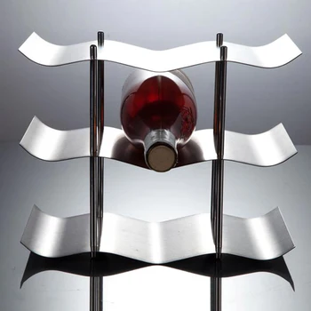 

Creative Wine Rack Holders Home Bar Wall Grape Wine Bottle Display Stand Rack 3-layers Stainless Steel Storage Organizer Rack