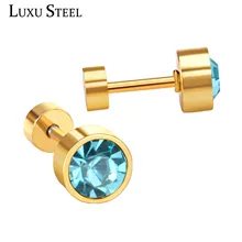 Роскошные Синие/красные/белые/розовые круглые серьги-гвоздики с кубическим цирконием ААА для чувствительных ушей,, вечерние серьги для девушек/подарок