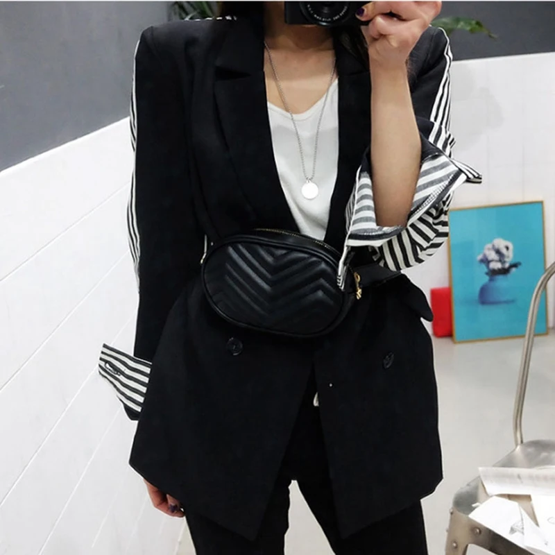 GALCAUR Striped Blazer For Female Patchwork Long Sleeve Double Breasted Women's Jacket OL Autumn Fashion Clothing Casual GALCAUR Striped Blazer For Female Patchwork Long Sleeve Double Breasted Women's Jacket OL Autumn Fashion Clothing Casual