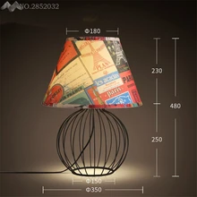 Американская креативная ткань абажурная настольная лампа железные настольные лампы для гостиной спальни прикроватные офисные светильники для чтения