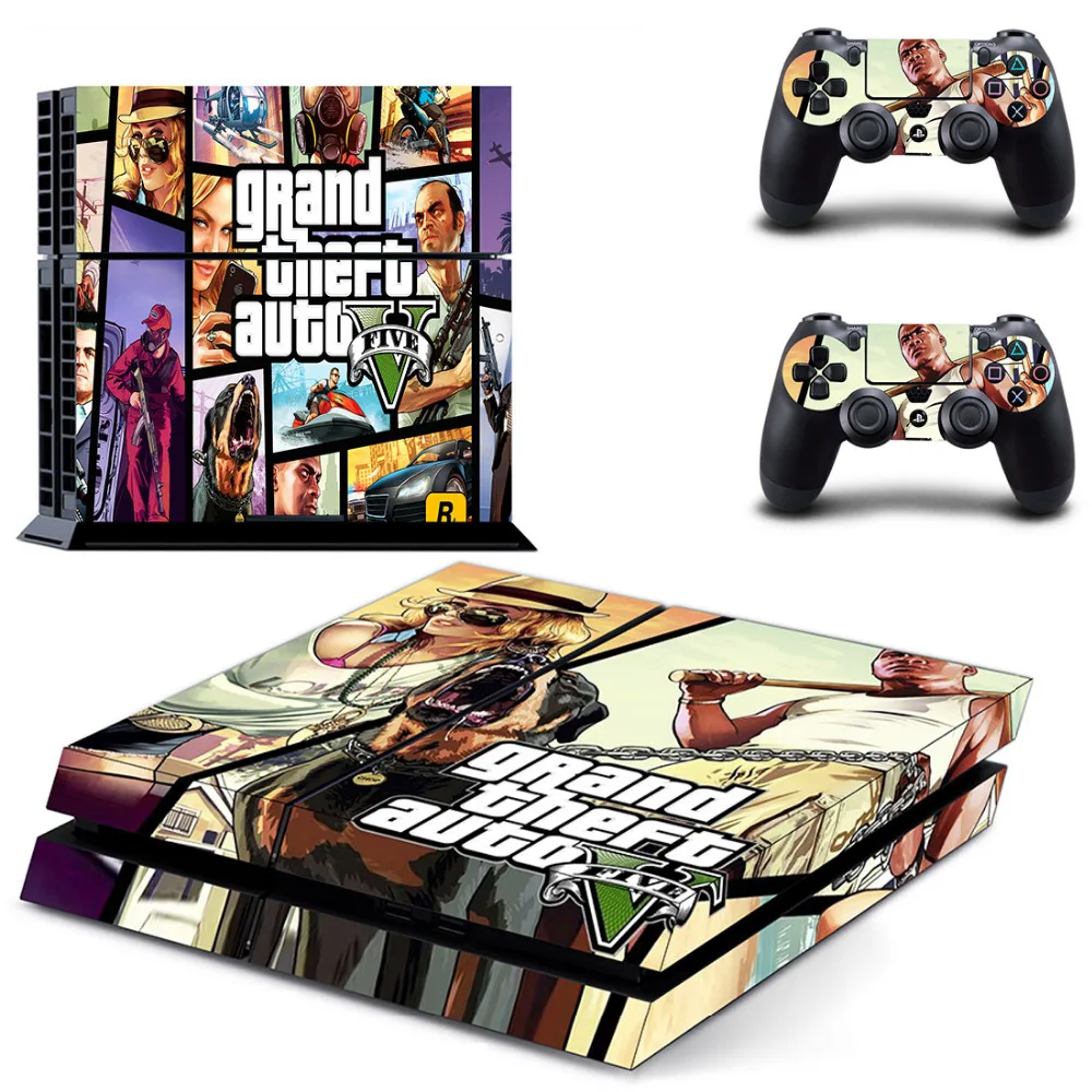 ゲームグランド · セフト · オートv gta 5 PS4のデカールのためのソニーのプレイステーション4コンソールと2コントローラPS4 スキンステッカービニール