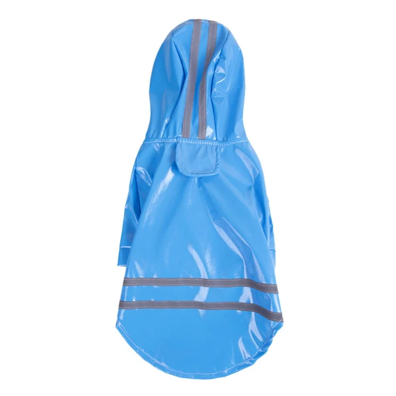 Для питомцев на прогулке плащ Водонепроницаемый Собака куртка-дождевик Светоотражающие Костюмы в темное время суток плащи одежда для дождевик для больших собак - Цвет: Синий