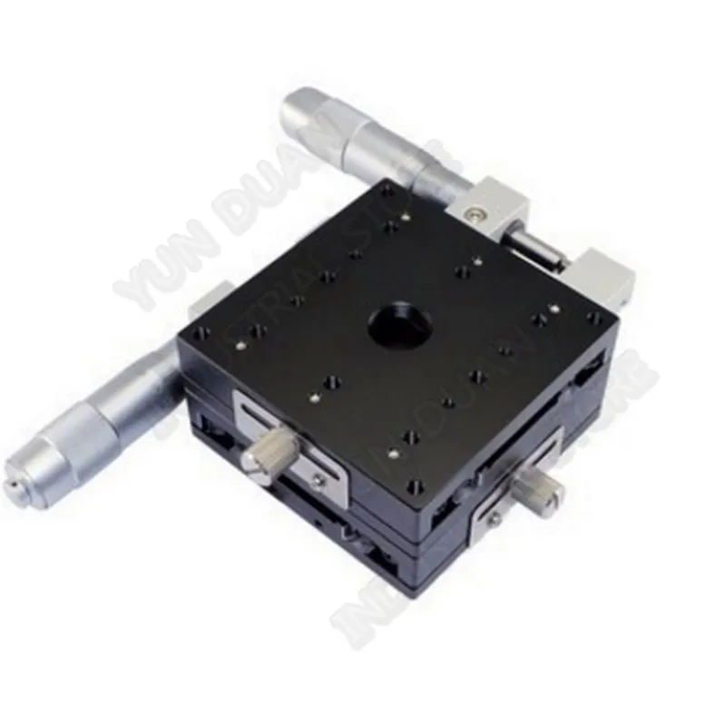 

80*80mm XY Axis 3" Micrometer Sliding Table Station Manual Displacement Platform Cross Roller Guide Way Linear Stage LY80-L