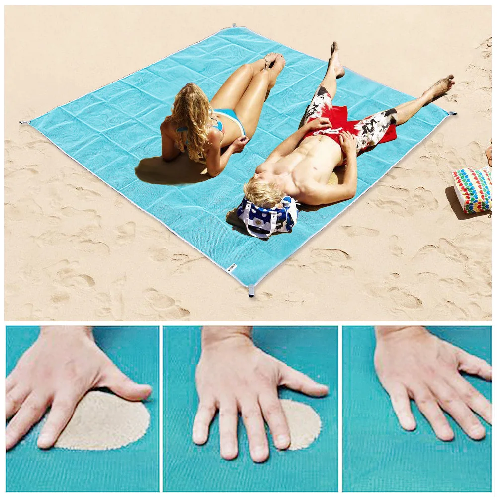 

Sand Free Beach Mat Portable Blue Beach Mat Anti-slip Sand Mats Rug Outdoor Mat for Beach Camping Outdoor Party
