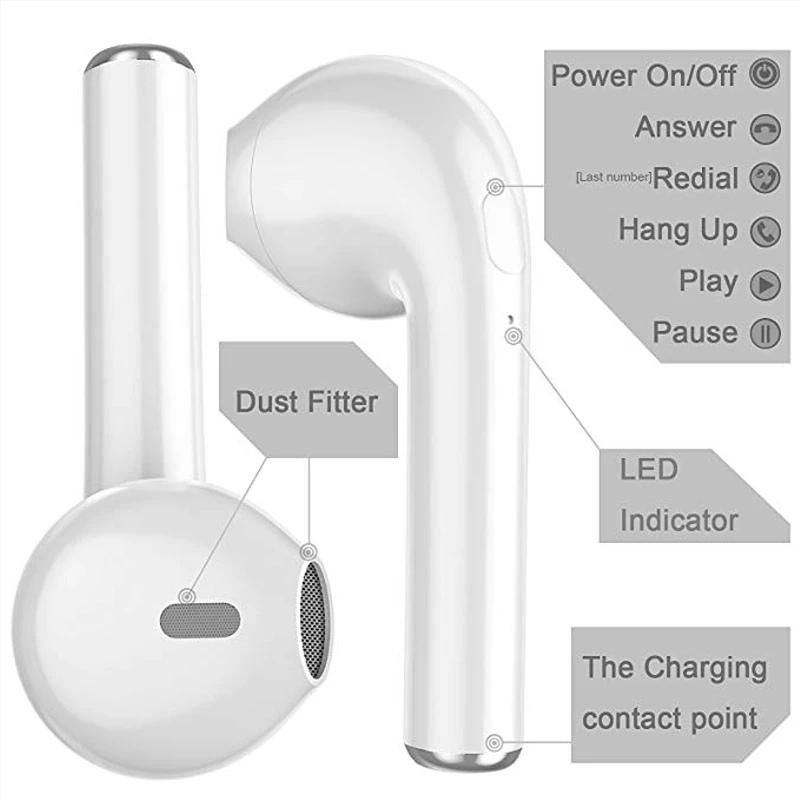 

wireless bluetooth earphone Balanced Connection wireless air pods ear buds With Charging Case Mic Stereo Headset Compatible