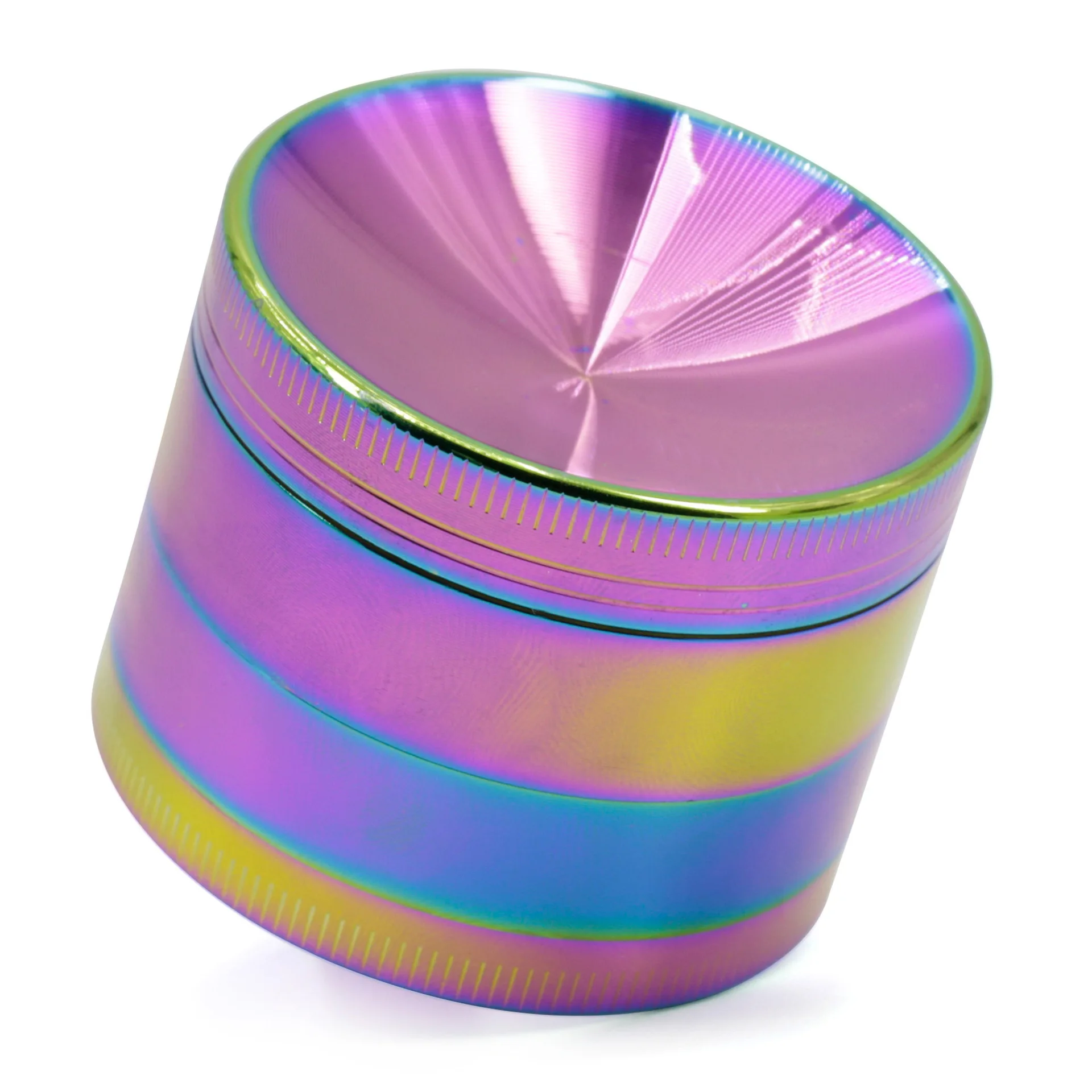 4 Layers Zinc Alloy Rainbow Color Concave Herb Tobacco Weed Grinder Smoking Weed Pipe for Hookah