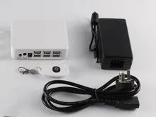 6 port built-in battery remote control white color cellphone anti theft security alarms display system