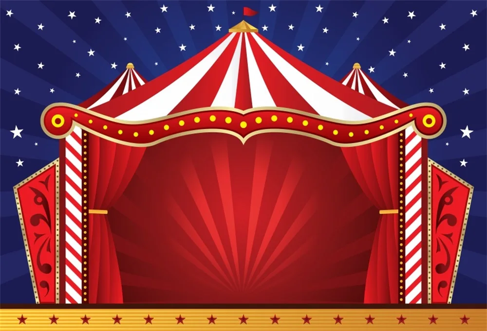 

Laeacco Baby Party Cartoon Circus Cruise Tent Photography Backgrounds Digital Customized Photographic Backdrops For Photo Studio