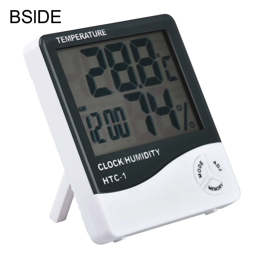 Digital LCD Temperature Humidity Meter Hygrometer Indoor Room Thermometer Clock