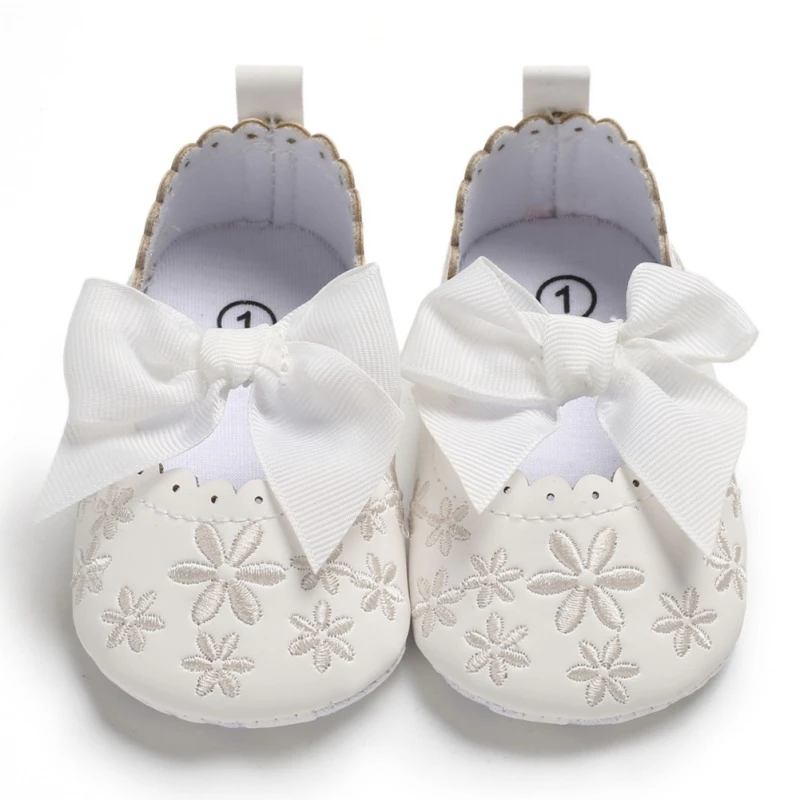 0-18 M Baby Girl Newborn First Walker shoes Spring Summer Sweet Princess Big Bow Knitted Dance Ballerina Dress Pram Crib Shoe |