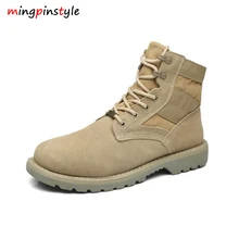

2018 New Arrival Men Martin boots Large size Men shoes Autumn Winter Snow boots Genuine leather Outdoor Tooling Desert boots 178