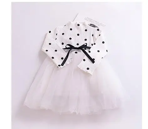 Новая модная весенняя одежда для маленьких девочек платье в горошек для малышей возрастом от 1 года до 4 лет черное, розовое, белое платье-пачка для малышей милый костюм для девочек
